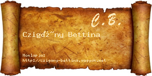 Czigány Bettina névjegykártya